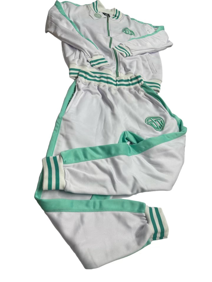 White & Mint Green Tracksuit